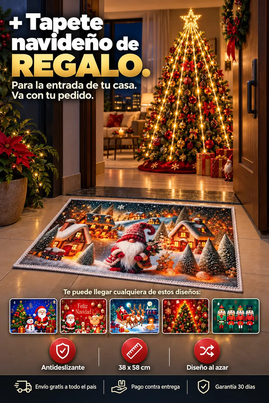 Estrella Cascada — tapete navideño de regalo con tu pedido