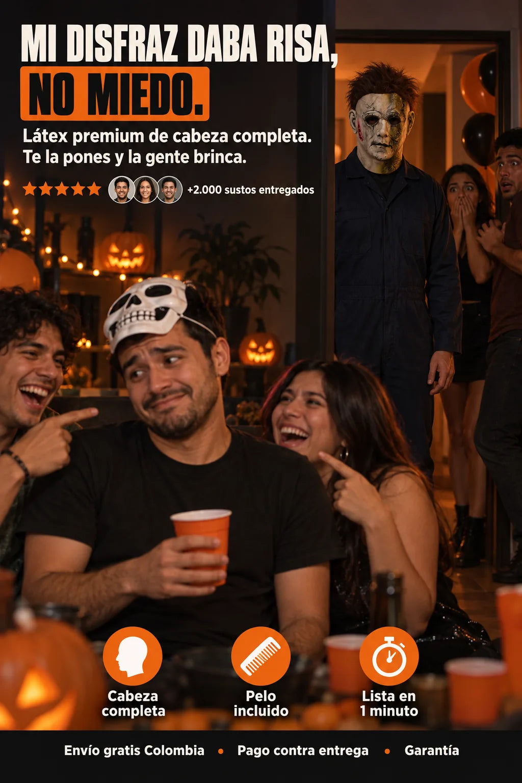Máscara de látex premium de terror — portada